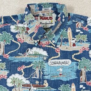 NWOT Reyn Spooner Peanuts Surfin' Snoopy Classic Shirt Mens S Aloha Hawaiian